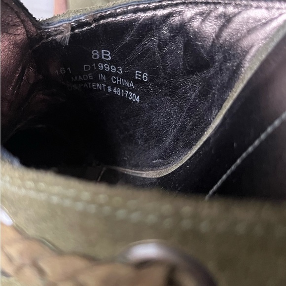 Vintage Nike G Series Olive Green Suede slip on slide Heel boho artsy Mule Sz 8B - Picture 15 of 15